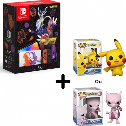 Nintendo Switch OLED Pokémon Violet e Scarlet + Funko POP de Brinde!